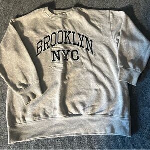 H&M Gray Crewneck Brooklyn NYC Sweater men’s/teen XS